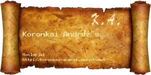 Koronkai András névjegykártya