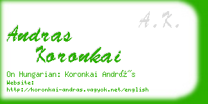 andras koronkai business card